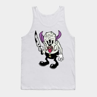 Cute Triclops with Knife Creepy Cute Vintage Cartoon Kawaii Tank Top